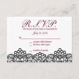 Black Lace-responskaarten RSVP Kaartje