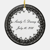 Black Lace Round Ornament (Achterkant)
