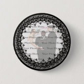 Black Lace Round Photo Button (Voorkant)