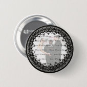 Black Lace Round Photo Button (Voorkant /achterkant)