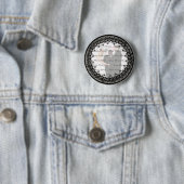 Black Lace Round Photo Button (In situ)