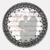 Black Lace Round Photo Stickers (Voorkant)