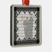 Black Lace Square Silver Ornament (Rechts)