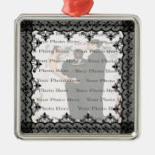 Black Lace Square Silver Ornament (Voorkant)