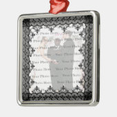 Black Lace Square Silver Ornament (Links)