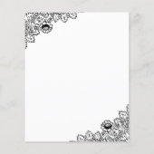 Black Lace Sunflower Budget Weduwen Uitnodiging (Achterkant)