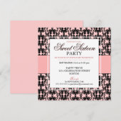 Black Lace Sweet 16 Birthday Party Kaart (Voorkant / Achterkant)