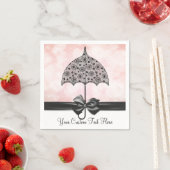 Black Lace Umbrella Pink Shower Napkins Servet (Insitu)