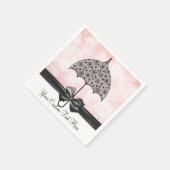 Black Lace Umbrella Pink Shower Napkins Servet (Hoek)