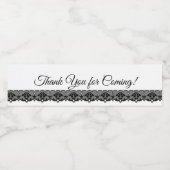 Black Lace Water Bottle Labels for Wedding Waterfles Etiket (Enkel label)