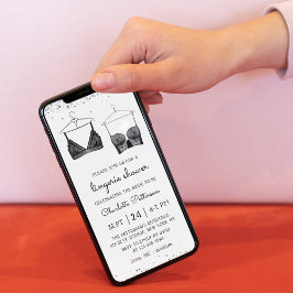 Black Lace Waterverf Lingerie Vrijgezellenfeest Kaart