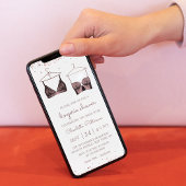 Black Lace Waterverf Lingerie Vrijgezellenfeest Kaart