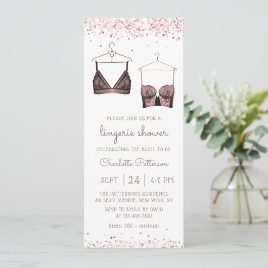 Black Lace Waterverf Lingerie Vrijgezellenfeest Kaart (Staand voorkant)