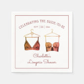 Black Lace Waterverf Lingerie Vrijgezellenfeest Servet (Voorkant)