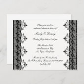 Black Lace Wedding Rehearsal Dinner Invitation Kaart (Voorkant / Achterkant)
