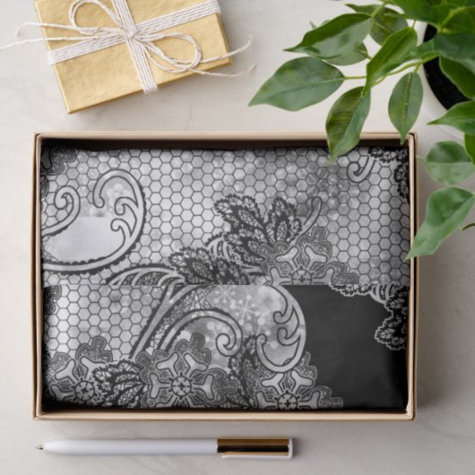 BLACK LACE-weefselpapier Tissuepapier (Geschenk)