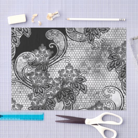 BLACK LACE-weefselpapier Tissuepapier (Craft)