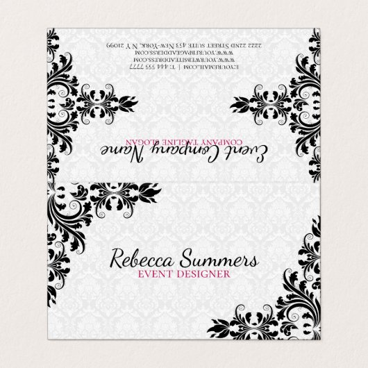 Black Lace White Dammaskers Visitekaartje (Buitenkant ongevouwen)