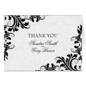 Black Lace White Floral Damask (Voorkant Horizontaal)