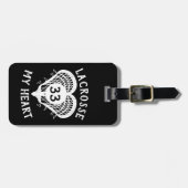 Black Lacrosse My Heart Bagagelabel (Voorkant horizontaal)