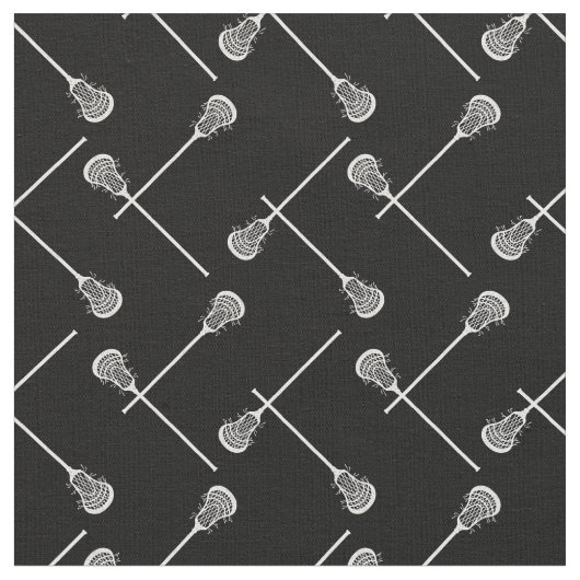 Black Lacrosse White Sticks gepatterd Stof (Close Up)