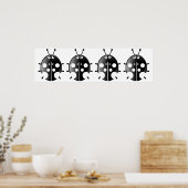 Black Ladybugs Poster (Keuken)