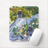 Black Langur Monkeys Eating, Mousepad Muismat (Met muis)
