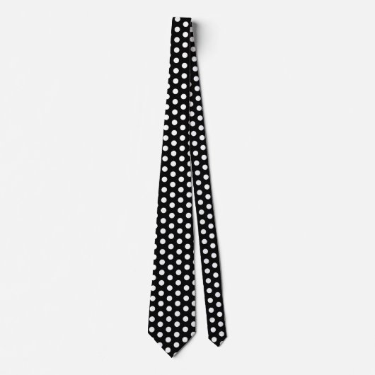 Black Large Polka Dot Stropdas (Voorkant)