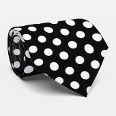 Black Large Polka Dot Stropdas (Opgerold)