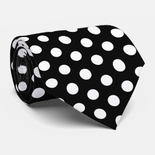 Black Large Polka Dot Stropdas