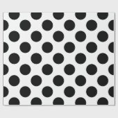 Black Large Polka Dots Pattern Cadeaupapier (Vlak)