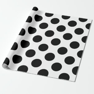 Black Large Polka Dots Pattern Cadeaupapier