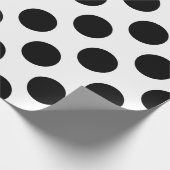 Black Large Polka Dots Pattern Cadeaupapier (Hoek)