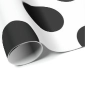 Black Large Polka Dots Pattern Cadeaupapier (Rol Hoek)