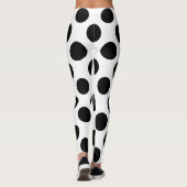 Black Large Polka Dots Pattern Leggings (Achterkant)