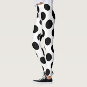 Black Large Polka Dots Pattern Leggings (Links)