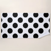 Black Large Polka Dots Pattern Strandlaken (Voorkant)