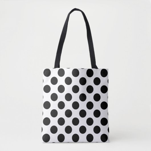 Black Large Polka Dots Pattern Tote Bag (Voorkant)