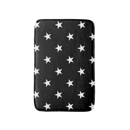 Black Large Stars Bath Mat (Voorkant Verticaal)