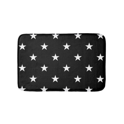 Black Large Stars Bath Mat (Voorkant)