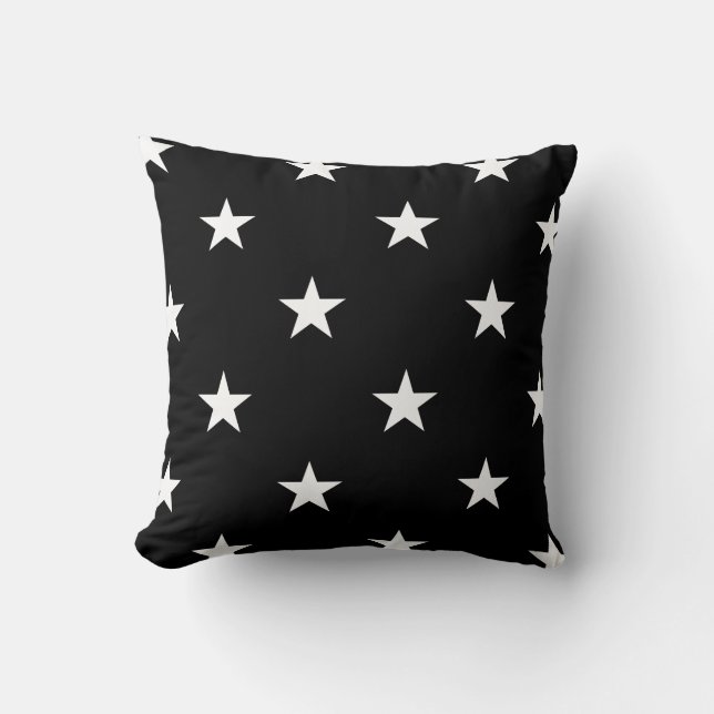 Black Large Stars Pillow Kussen (Voorkant)
