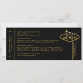 Black Las Vegas Boarding Pass Save the Date Kaart (Achterkant)