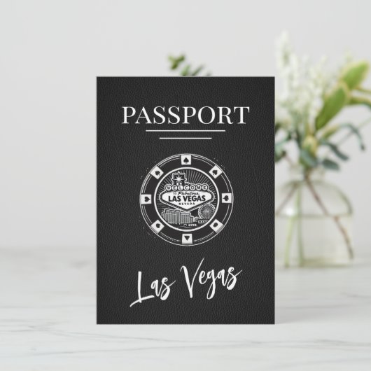 Black Las Vegas Passport Bewaar de datum Save The Date (Staand voorkant)