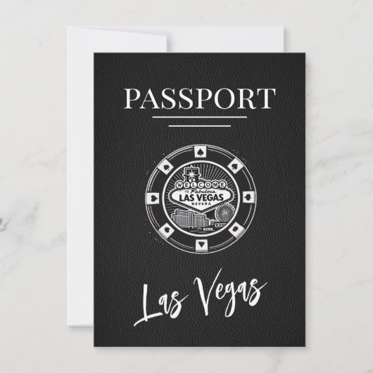 Black Las Vegas Passport Bewaar de datum Save The Date (Voorkant)