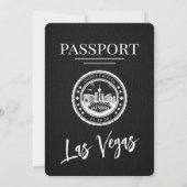 Black Las Vegas Passport Wedding Kaart (Achterkant)