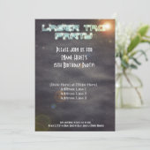 Black Laser Label Party nodigt uit Kaart (Staand voorkant)