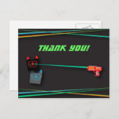 Black Laser Label Verjaardagsfeest Bedankt Briefkaart (Voorkant / Achterkant)