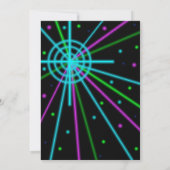 Black Laser Label Verjaardagsuitnodiging Kaart (Achterkant)