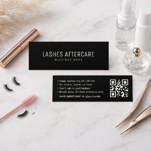Black Lash Nazorgkaart met QR-code Modern Mini Visitekaartje