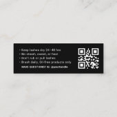 Black Lash Nazorgkaart met QR-code Modern Mini Visitekaartje (Achterkant)